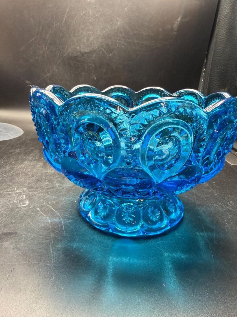 Colonial Blue Moon n Star Low Footed Compote